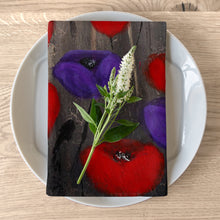Load image into Gallery viewer, Soft to touch microfiber polyester, printed on top with non-printed white bottom, 4-piece napkin sets by Kerry Sandhu Art