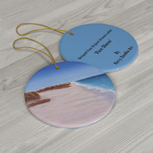 Load image into Gallery viewer, Original artwork front, description on back. Thick high-quality porcelain. 7cm diameter. Comes w/ ribbon by Kerry Sandhu Art