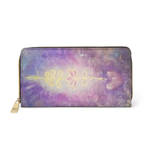 Load image into Gallery viewer, Pockets for cash, c/cards, coins, & more. Stylish faux leather, lots of original artworks by Kerry Sandhu Art to choose from