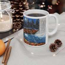 Load image into Gallery viewer, 11oz BPA, lead-free, microwave/dishwasher safe, white ceramic, vivid colours. Many original artworks by Kerry Sandhu Art