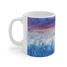 Load image into Gallery viewer, 11oz BPA, lead-free, microwave/dishwasher safe, white ceramic, vivid colours. Many original artworks by Kerry Sandhu Art