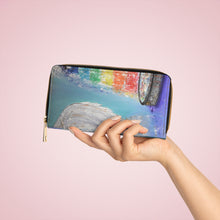 Load image into Gallery viewer, Pockets for cash, c/cards, coins, & more. Stylish faux leather, lots of original artworks by Kerry Sandhu Art to choose from