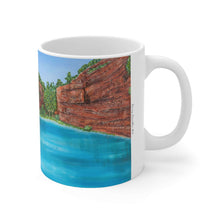 Load image into Gallery viewer, 11oz BPA, lead-free, microwave/dishwasher safe, white ceramic, vivid colours. Many original artworks by Kerry Sandhu Art