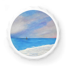 Load image into Gallery viewer, Plastic exterior w/ metallic bottom, magnetic back, 2 different opening mechanisms, matte finish. Art by Kerry Sandhu Art
