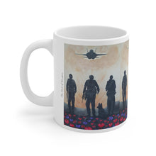 Load image into Gallery viewer, 11oz BPA, lead-free, microwave/dishwasher safe, white ceramic, vivid colours. Many original artworks by Kerry Sandhu Art