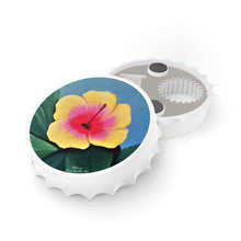 Load image into Gallery viewer, Plastic exterior w/ metallic bottom, magnetic back, 2 different opening mechanisms, matte finish. Art by Kerry Sandhu Art