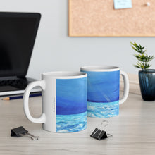Load image into Gallery viewer, 11oz BPA, lead-free, microwave/dishwasher safe, white ceramic, vivid colours. Many original artworks by Kerry Sandhu Art