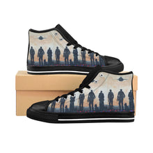 Load image into Gallery viewer, Stand out in a crowd with these comfortable high-top canvas sneakers with a high quality print by Kerry Sandhu Art