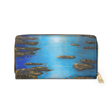 Load image into Gallery viewer, Pockets for cash, c/cards, coins, & more. Stylish faux leather, lots of original artworks by Kerry Sandhu Art to choose from