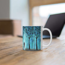Load image into Gallery viewer, 11oz BPA, lead-free, microwave/dishwasher safe, white ceramic, vivid colours. Many original artworks by Kerry Sandhu Art