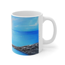 Load image into Gallery viewer, 11oz BPA, lead-free, microwave/dishwasher safe, white ceramic, vivid colours. Many original artworks by Kerry Sandhu Art