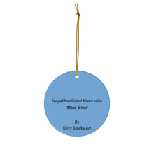 Load image into Gallery viewer, Original artwork front, description on back. Thick high-quality porcelain. 7cm diameter. Comes w/ ribbon by Kerry Sandhu Art
