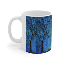 Load image into Gallery viewer, 11oz BPA, lead-free, microwave/dishwasher safe, white ceramic, vivid colours. Many original artworks by Kerry Sandhu Art