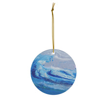 Load image into Gallery viewer, Original artwork front, description on back. Thick high-quality porcelain. 7cm diameter. Comes w/ ribbon by Kerry Sandhu Art