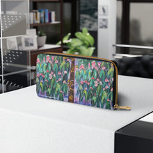 Load image into Gallery viewer, Pockets for cash, c/cards, coins, & more. Stylish faux leather, lots of original artworks by Kerry Sandhu Art to choose from