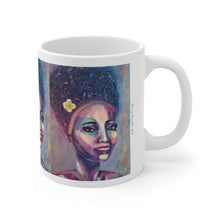 Load image into Gallery viewer, 11oz BPA, lead-free, microwave/dishwasher safe, white ceramic, vivid colours. Many original artworks by Kerry Sandhu Art