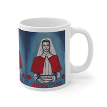 Load image into Gallery viewer, 11oz BPA, lead-free, microwave/dishwasher safe, white ceramic, vivid colours. Many original artworks by Kerry Sandhu Art
