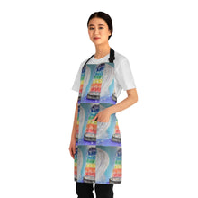 Load image into Gallery viewer, Apron - lightweight, silky finish 100% polyester, two front pockets. Many original artwork designs by Kerry Sandhu Art