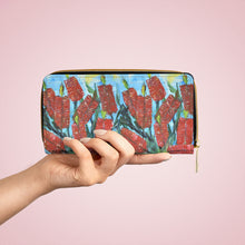 Load image into Gallery viewer, Pockets for cash, c/cards, coins, & more. Stylish faux leather, lots of original artworks by Kerry Sandhu Art to choose from