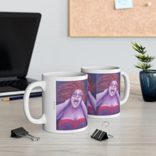 Load image into Gallery viewer, 11oz BPA, lead-free, microwave/dishwasher safe, white ceramic, vivid colours. Many original artworks by Kerry Sandhu Art