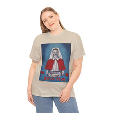 Load image into Gallery viewer, WWI Nurse in a red cape, holding a pan with red poppies and the word Devotion at the bottom