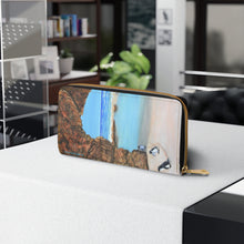 Load image into Gallery viewer, Pockets for cash, c/cards, coins, & more. Stylish faux leather, lots of original artworks by Kerry Sandhu Art to choose from