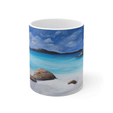 Load image into Gallery viewer, 11oz BPA, lead-free, microwave/dishwasher safe, white ceramic, vivid colours. Many original artworks by Kerry Sandhu Art