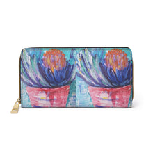 Load image into Gallery viewer, Pockets for cash, c/cards, coins, & more. Stylish faux leather, lots of original artworks by Kerry Sandhu Art to choose from