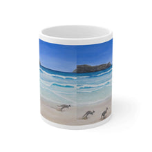 Load image into Gallery viewer, 11oz BPA, lead-free, microwave/dishwasher safe, white ceramic, vivid colours. Many original artworks by Kerry Sandhu Art