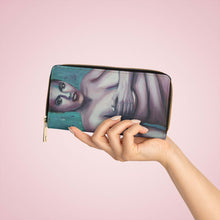 Load image into Gallery viewer, Pockets for cash, c/cards, coins, & more. Stylish faux leather, lots of original artworks by Kerry Sandhu Art to choose from