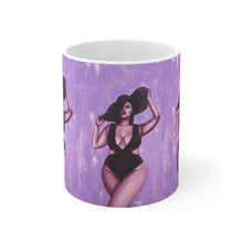 Load image into Gallery viewer, 11oz BPA, lead-free, microwave/dishwasher safe, white ceramic, vivid colours. Many original artworks by Kerry Sandhu Art