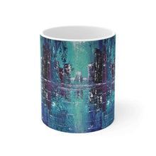 Load image into Gallery viewer, 11oz BPA, lead-free, microwave/dishwasher safe, white ceramic, vivid colours. Many original artworks by Kerry Sandhu Art