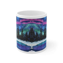 Load image into Gallery viewer, 11oz BPA, lead-free, microwave/dishwasher safe, white ceramic, vivid colours. Many original artworks by Kerry Sandhu Art