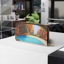 Load image into Gallery viewer, Pockets for cash, c/cards, coins, & more. Stylish faux leather, lots of original artworks by Kerry Sandhu Art to choose from