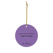 Load image into Gallery viewer, Original artwork front, description on back. Thick high-quality porcelain. 7cm diameter. Comes w/ ribbon by Kerry Sandhu Art