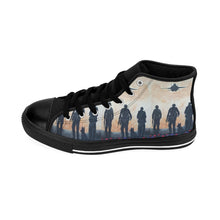 Load image into Gallery viewer, Stand out in a crowd with these comfortable high-top canvas sneakers with a high quality print by Kerry Sandhu Art