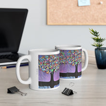 Load image into Gallery viewer, 11oz BPA, lead-free, microwave/dishwasher safe, white ceramic, vivid colours. Many original artworks by Kerry Sandhu Art
