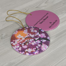 Load image into Gallery viewer, Original artwork front, description on back. Thick high-quality porcelain. 7cm diameter. Comes w/ ribbon by Kerry Sandhu Art