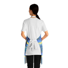 Load image into Gallery viewer, Apron - lightweight, silky finish 100% polyester, two front pockets. Many original artwork designs by Kerry Sandhu Art