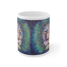 Load image into Gallery viewer, 11oz BPA, lead-free, microwave/dishwasher safe, white ceramic, vivid colours. Many original artworks by Kerry Sandhu Art