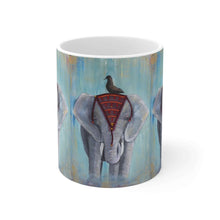 Load image into Gallery viewer, 11oz BPA, lead-free, microwave/dishwasher safe, white ceramic, vivid colours. Many original artworks by Kerry Sandhu Art