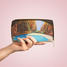 Load image into Gallery viewer, Pockets for cash, c/cards, coins, & more. Stylish faux leather, lots of original artworks by Kerry Sandhu Art to choose from