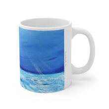 Load image into Gallery viewer, 11oz BPA, lead-free, microwave/dishwasher safe, white ceramic, vivid colours. Many original artworks by Kerry Sandhu Art