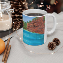 Load image into Gallery viewer, 11oz BPA, lead-free, microwave/dishwasher safe, white ceramic, vivid colours. Many original artworks by Kerry Sandhu Art