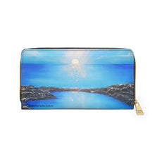 Load image into Gallery viewer, Pockets for cash, c/cards, coins, & more. Stylish faux leather, lots of original artworks by Kerry Sandhu Art to choose from