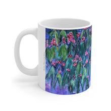 Load image into Gallery viewer, 11oz BPA, lead-free, microwave/dishwasher safe, white ceramic, vivid colours. Many original artworks by Kerry Sandhu Art