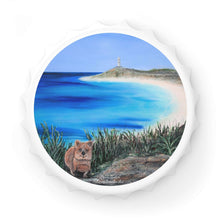 Load image into Gallery viewer, Plastic exterior w/ metallic bottom, magnetic back, 2 different opening mechanisms, matte finish. Art by Kerry Sandhu Art