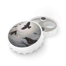 Load image into Gallery viewer, Plastic exterior w/ metallic bottom, magnetic back, 2 different opening mechanisms, matte finish. Art by Kerry Sandhu Art