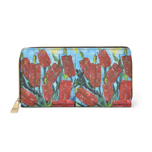 Load image into Gallery viewer, Pockets for cash, c/cards, coins, & more. Stylish faux leather, lots of original artworks by Kerry Sandhu Art to choose from