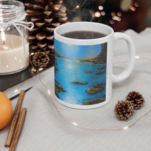 Load image into Gallery viewer, 11oz BPA, lead-free, microwave/dishwasher safe, white ceramic, vivid colours. Many original artworks by Kerry Sandhu Art